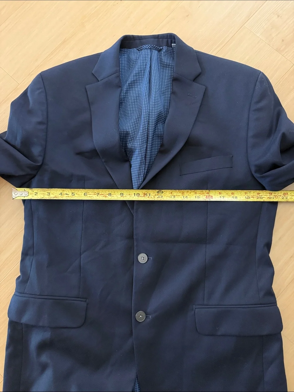 MICHAEL KOHRS MENS NAVY BLUE BLAZER 2-BUTTON SINGLE BREASTED CLOSURE POCKETS 42L
